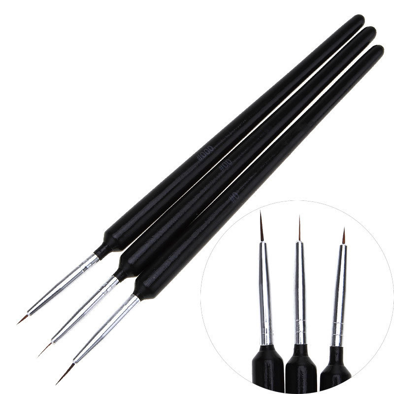 3 Buah Set Kuas Liner Seni Kuk - Detailing Brush Set ulasan dan harga